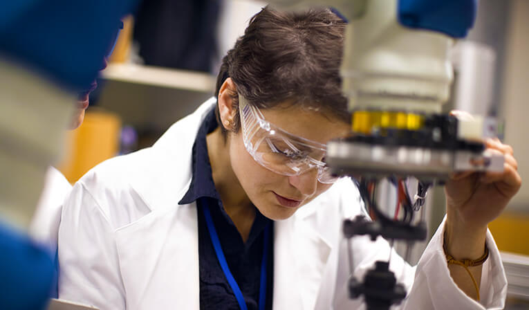 woman in lab
